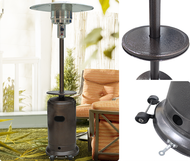 Mushroom Propane Patio Heater SIH01-HB | SI 87" Tall Hammered Bronze w/ Pilot