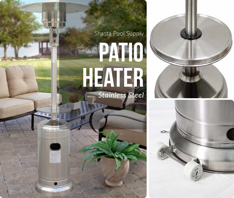 Mushroom Outdoor Patio Heater SIH01-SS | SI 87" Tall Stainless Steel w/ Pilot