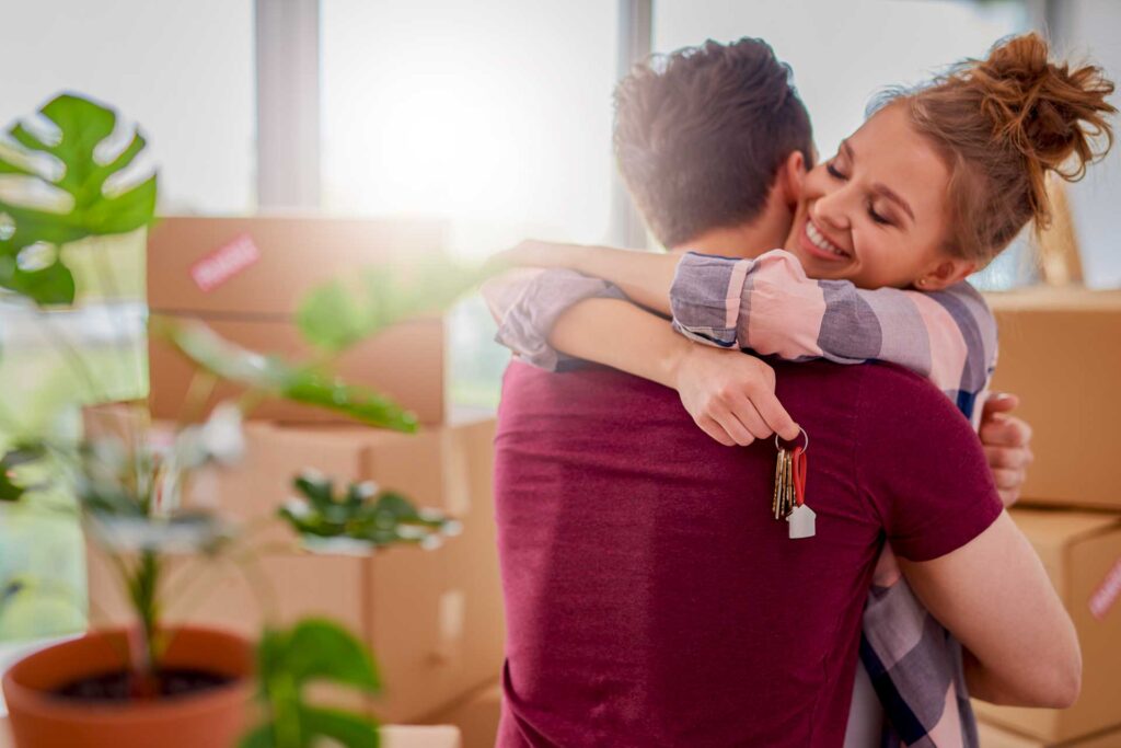 First time home buyers celebrating their first purchase in Shasta County